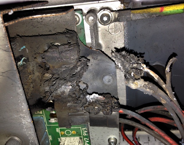 Brandschaden in einem PV-Wechselrichter